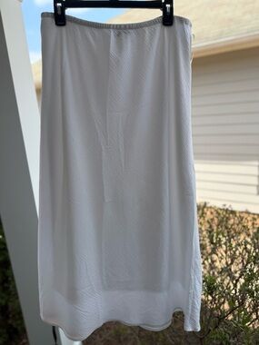 JKLA California White Pique Maxi Skirt Elastic Waist Pull-On Vintage 90s Y2K L